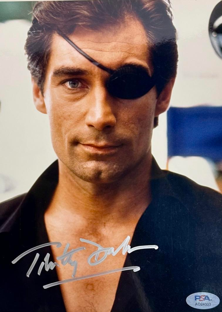 Timothy Dalton Signed 8x10 Photo (James Bond) *RARE* - PSA COA